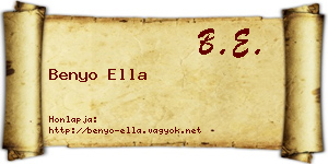 Benyo Ella névjegykártya
